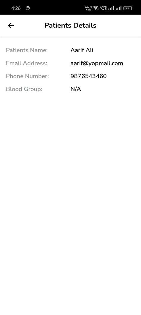 Hospital Management System — doctor app — Patient Detail